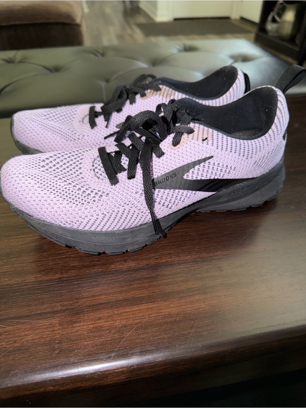 Brooks Women’s Revel 5 Lavender and Black Knit Running Sneakers